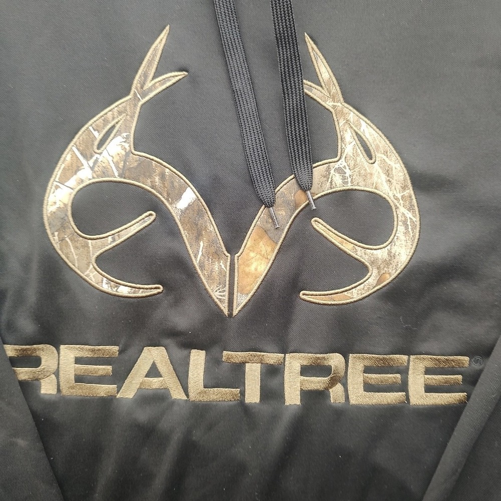 Realtree Men's Black Hoodie Long Sleeve Large - Picture 2 of 15
